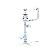 Сифон для мойки АНИ Грот 3 1/2'X40 c круглым переливом и отводом для стиральной машины с гибкой трубой 40х40/50