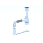 Сифон для умывальника АНИ 1 1/2'X40 с гибкой трубой 40х40/50