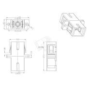 Адаптер оптический проходной SC/PC-SC/PC мм корпус пластиковый бежевые и черные колпачки