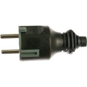 Вилка c/з 16A прямой ввод ПВХ оболочка черная 10/200/6000 V4B