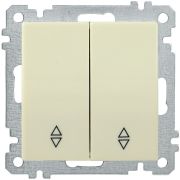 ВС10-2-2-Б Выключатель двухклавишный проходной 10А BOLERO кремовый