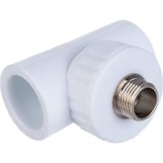 Тройник комбинированный 25x1/2' НР полипропиленовый PPR белый