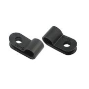 Скоба кабельная под винт 5 мм, черная, 50 шт