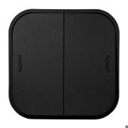 Выключатель 2-клавишный для открытой установки 10А черный матовый QUTEO