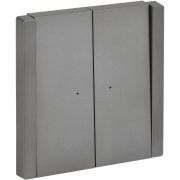 FORTE&PIANO Выключатель 2-клавишный с индикацией 10А FP506 сталь IEK