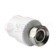 Муфта комбинированная 20x3/4' ВР накидная гайка, полипропиленовая PPR, белая