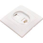 KVARTA Розетка 2-местная RJ11+RJ45 кат.5е РК/Т12-КБ белый GENERICA