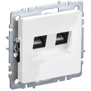 BRITE Розетка компьютерная двойная кат.5E RJ45 РК10-2-БрБ белый