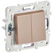 SKANDY Выключатель 2-клавишный проходной 10А SK-V05Sa песочный IEK