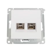 Розетка компьютерная 2-м AtlasDesign RJ45 кат.6A механизм бел. SE ATN000188