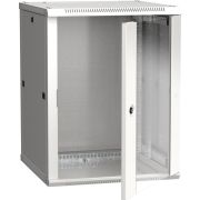 Шкаф настенный 19' LINEA W 15U 600x600мм стеклянная дверь RAL7035