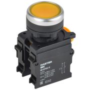 Кнопка d=22мм 1NO+1NC жёлтая MASTER