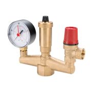 Группа безопасности котла 1' с манометром предохранительным клапаном и автоматическим воздухоотводчиком