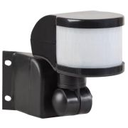 Датчик движения ДД 018В черный, максимальная нагрузка 1100 Вт, угол обзора 270 градусов, дальность 12м, IP44