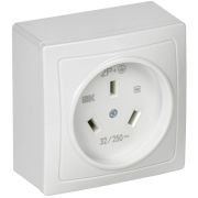 Розетка разборная для плиты с з/к открытой        установки белая 32А Рпл10-К IEK