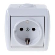 HATA Розетка с заземлением в сборе белая