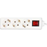 Удлинитель бытовой 3 розетки шнур 5м с заземлением с выключателем 16А