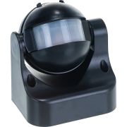 Датчик движения ДД 009 черный, максимальная нагрузка 1100 Вт, угол обзора 180 градусов, дальность 12м, IP44