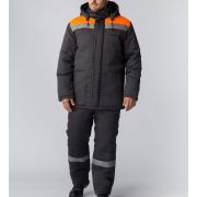 Костюм зимний Партнер NEW (Смесовая, 210) п/к, темно-серый/оранжевый,52-54,182-188