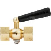 Кран трехходовой для манометра 1/2' ВВ с          фторопластовой прокладкой и натяжной гайкой РОСМА