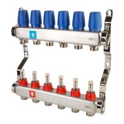 Коллекторная группа с расходомерами 1'x6 выходов 3/4' НР евроконус