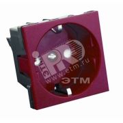 W45 Розетка с заземлением для кабель-канала красная