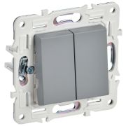 SKANDY Выключатель 2-клавишный 10А SK-V04Gr серый IEK