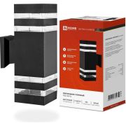 Светильник уличный настенный двусторонний НБУ POLO-S-2хA60-BL алюминиевый черный IP54 IN HOME