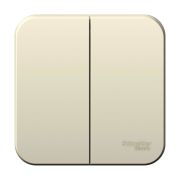 BLANCA  двухклавишный выключатель наружный  (cх.5), 6а, 250в, молочный