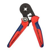 Пресс-клещи для контактных гильз квадратный обжим самонастраивающиеся с боковой установкой 1 гнездо гильзы контактные 008-10+16мм (AWG 28-5) двойные концевые гильзы до 2х6мм (2хAWG 8) L=180мм черные двухкомпонентные рукоятки