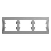 GLOSSA Рамка горизонтальная 3 поста алюминий