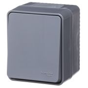 AtlasDesign PROFI IP54 О/У 1-клавишный кнопочный ВЫКЛЮЧАТЕЛЬ 10 АХ, АНТРАЦИТ