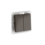 ATLASDESIGN 2-клавишный ПЕРЕКЛЮЧАТЕЛЬ, сх.6/2, 10АХ, быстрозажимные клеммы, МОККО