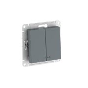 ATLASDESIGN 2-клавишный ВЫКЛЮЧАТЕЛЬ с подсветкой ,сх.5а, 10АХ, быстрозажимные клеммы, ГРИФЕЛЬ