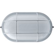 Светильник НПП-100w термостойкий овальный с решеткой IP54 белый
