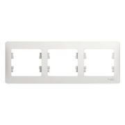 GLOSSA Рамка горизонтальная 3 поста белая