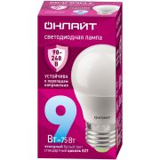 Лампа светодиодная 9вт OLL-G45-9-230-6.5K-E27-FR PRO 90-240В ОНЛАЙТ