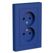 ATLASDESIGN РОЗЕТКА двойная без заземления,16А, в сборе, АКВАМАРИН