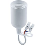 Патрон подвесной Е27 с проводом и клемной колодкой пластик белый