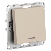 ATLASDESIGN переключатель одноклавишный с подсветкой, сх.6а, 10АХ, механизам, ПЕСОЧНЫЙ