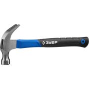 Молоток-гвоздодёр столярный с фиберглассовой рукояткой, кованный, 450 г, Профессионал