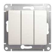 GLOSSA Выключатель трехклавишный схема 3 перламутр в рамку