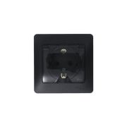 GLOSSA Розетка с заземлением со шторками с крышкой IP44 антрацит в сборе