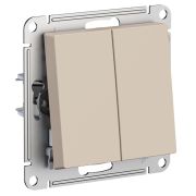 ATLASDESIGN переключатель двухклавишный, сх.6/2, 10АХ, механизм, ПЕСОЧНЫЙ