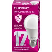 Лампа светодиодная 17вт OLL-A60-17-230-4K-E27 PRO 90-240В ОНЛАЙТ