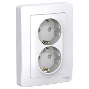BLANCA скрытой установки розетка двойная с заземлением со шторками, 16А, 250В, белый