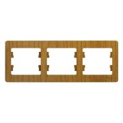 GLOSSA Рамка 3 поста горизонтальная дуб