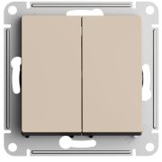 ATLASDESIGN 2-клавишный переключатель, перекрестный, 2 x сх. 7, 10АХ, механизм, ПЕСОЧНЫЙ
