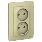 BLANCA С/У РОЗЕТКА двойная без заземления без шторок, 16А, 250В, БЕЖЕВЫЙ