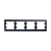 GLOSSA Рамка 4 поста горизонтальная антрацит